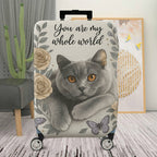 1-Piece Floral Cat Rose Butterfly Artistic  Suitcase Luggage Cover, Stretch Protective Sleeve