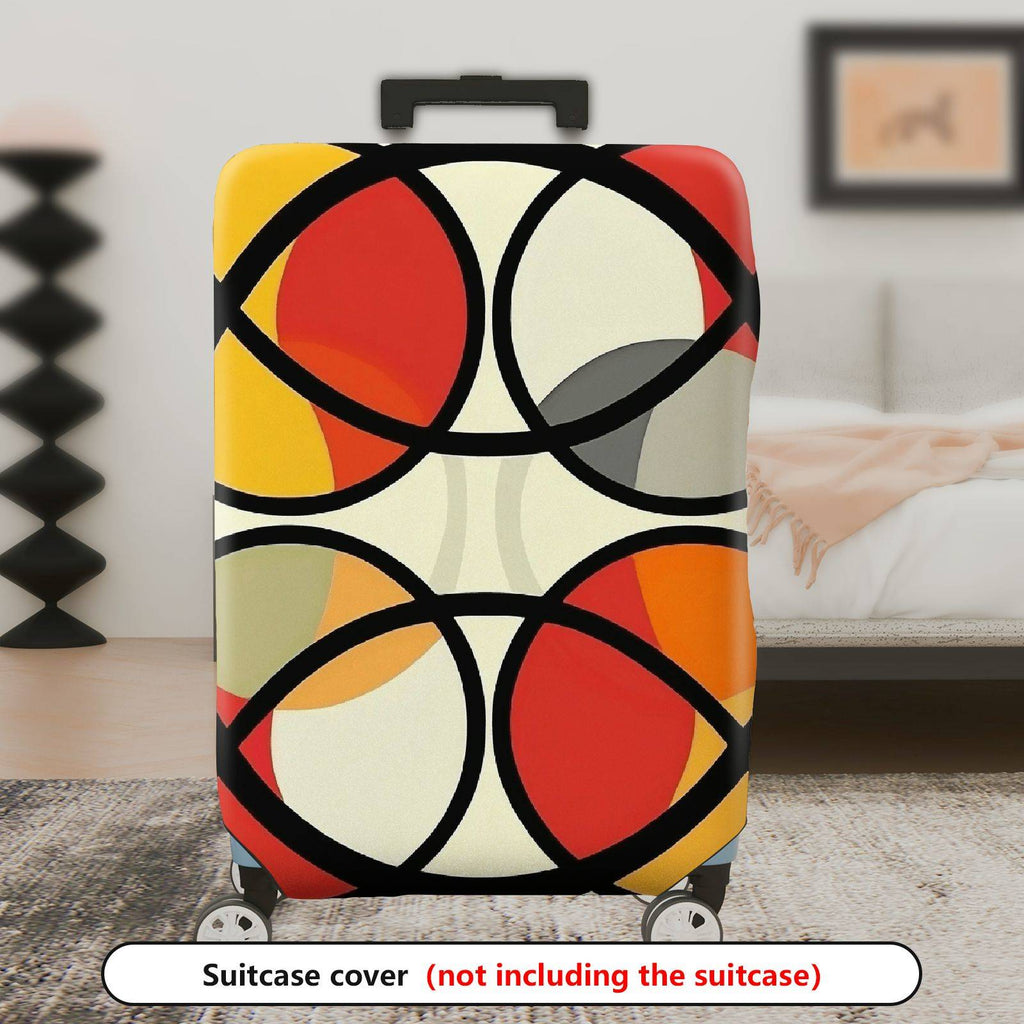 1-Piece Modern Abstract Geometric Colorful Bold Artistic  Suitcase Luggage Cover, Stretch Protective Sleeve