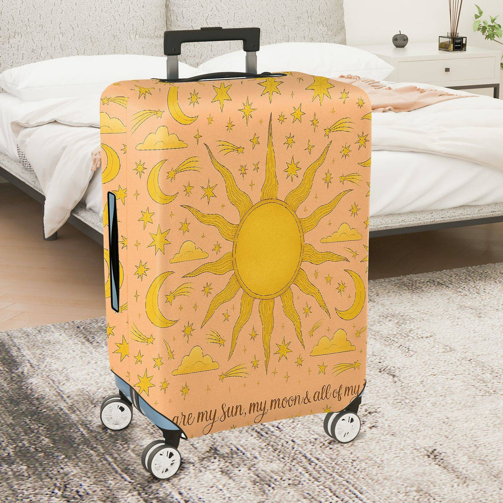 1-Piece Sun Moon Star Cosmic Celestial Sky  Suitcase Luggage Cover, Stretch Protective Sleeve
