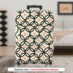 1-Piece Geometric Star Black Pink Cream Pattern  Suitcase Luggage Cover, Stretch Protective Sleeve