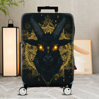 1-Piece Black Goat Gold Geometric Mystical Illuminated  Suitcase Luggage Cover, Stretch Protective Sleeve