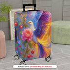 1-Piece Colorful Artistic Floral Bird Fruit  Suitcase Luggage Cover, Stretch Protective Sleeve