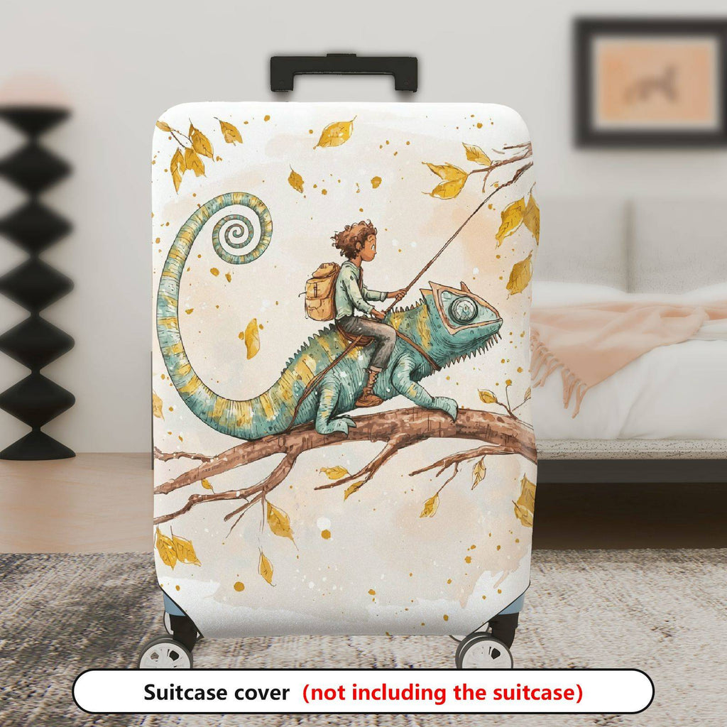 1-Piece Adventure Forest Fantasy Whimsical Autumn  Suitcase Luggage Cover, Stretch Protective Sleeve