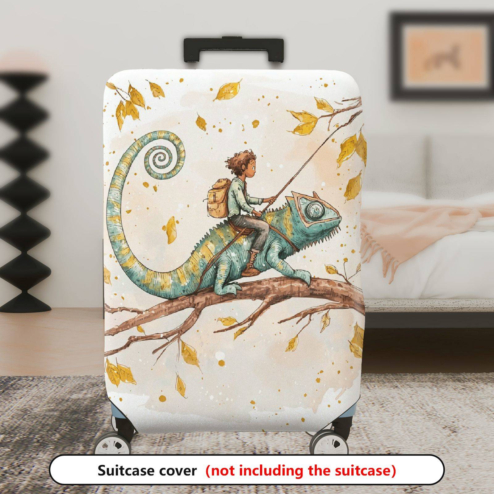 1-Piece Adventure Forest Fantasy Whimsical Autumn  Suitcase Luggage Cover, Stretch Protective Sleeve
