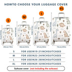 1-Piece Cute Dinosaur Tree Cloud Mushroom  Suitcase Luggage Cover, Stretch Protective Sleeve