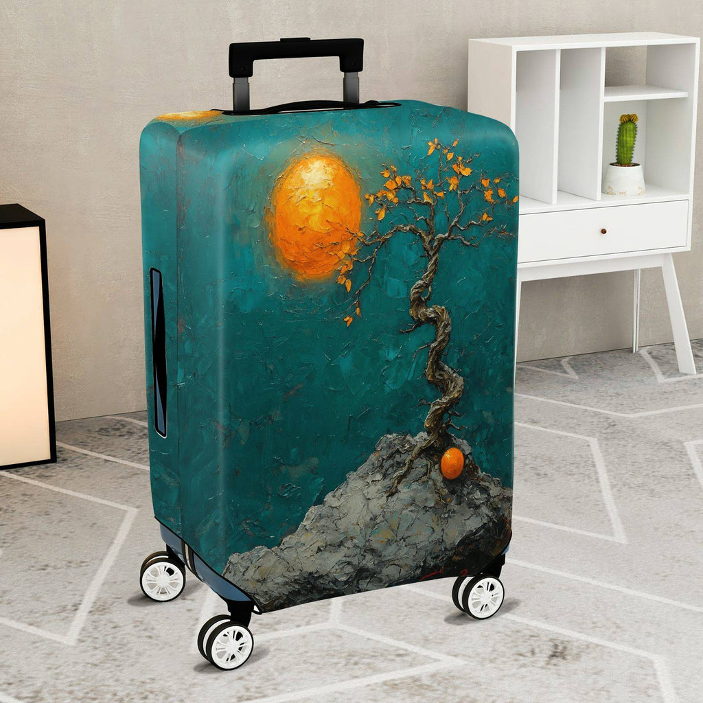 1-Piece Abstract Art Tree Moon Landscape Nature  Suitcase Luggage Cover, Stretch Protective Sleeve