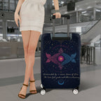 1-Piece Cosmic Zodiac Fish Starry Astrological Spiritual  Suitcase Luggage Cover, Stretch Protective Sleeve