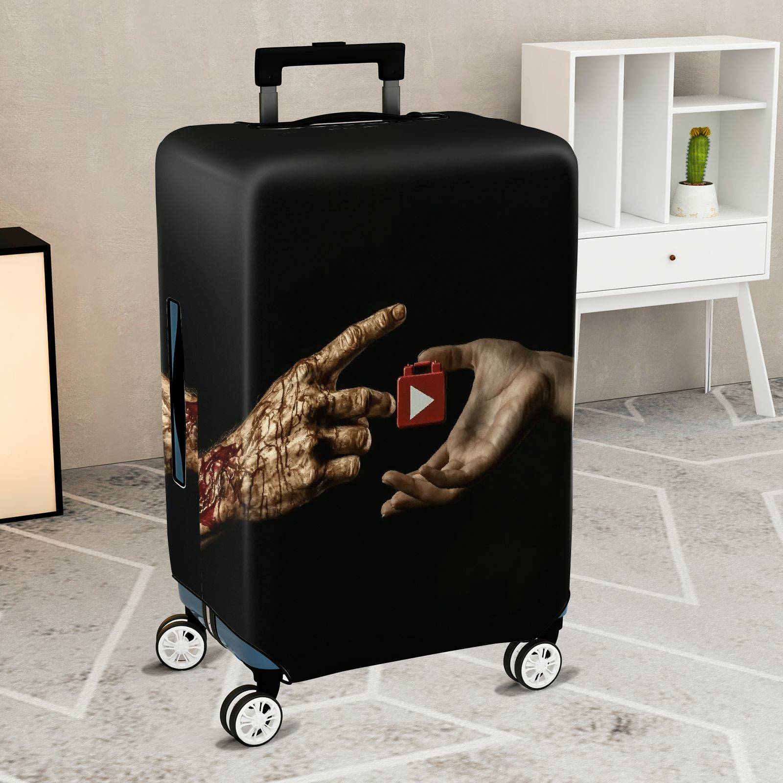 1-Piece Artistic Zombie Hand Futuristic YouTube Collaboration  Suitcase Luggage Cover, Stretch Protective Sleeve