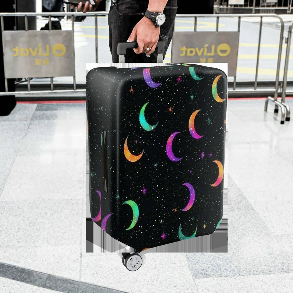 1-Piece Starry Night Colorful Moon Galaxy Cosmic  Suitcase Luggage Cover, Stretch Protective Sleeve