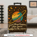 1-Piece Cosmic Planet Rainbow Heart Moon Star  Suitcase Luggage Cover, Stretch Protective Sleeve