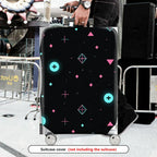 1-Piece Modern Abstract Geometric  Pink Blue  Suitcase Luggage Cover, Stretch Protective Sleeve