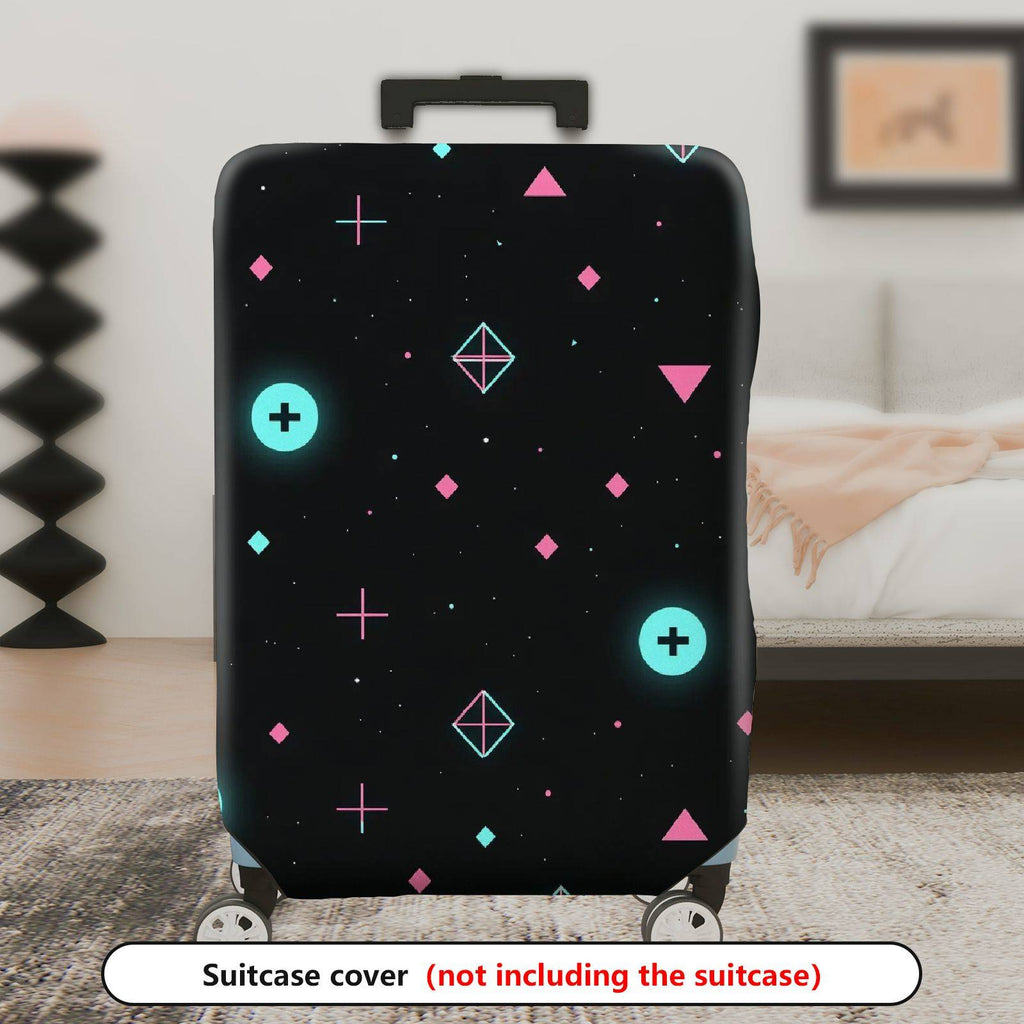1-Piece Modern Abstract Geometric  Pink Blue  Suitcase Luggage Cover, Stretch Protective Sleeve