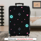 1-Piece Modern Abstract Geometric  Pink Blue  Suitcase Luggage Cover, Stretch Protective Sleeve
