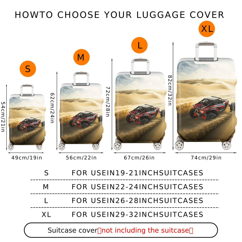 1-Piece Desert Racing Car Adventure Landscape Luggage  Suitcase Luggage Cover, Stretch Protective Sleeve