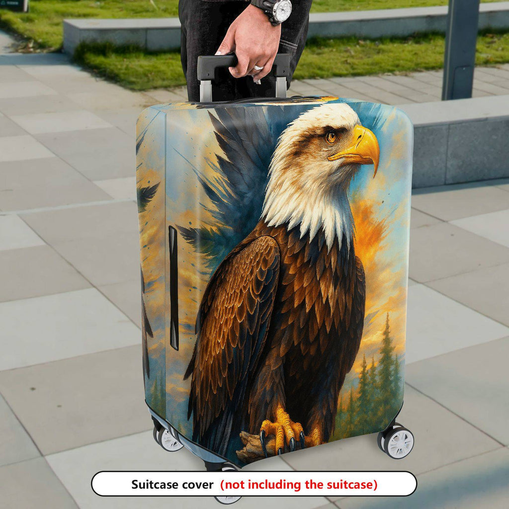 1-Piece Eagle Nature Wildlife Scenic Majestic Artistic  Suitcase Luggage Cover, Stretch Protective Sleeve