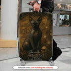 1-Piece Vintage Artistic Cat Floral Mysterious Luxurious  Suitcase Luggage Cover, Stretch Protective Sleeve