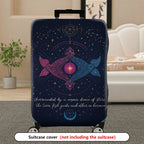 1-Piece Cosmic Zodiac Fish Starry Astrological Spiritual  Suitcase Luggage Cover, Stretch Protective Sleeve