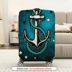 1-Piece Anchor Rope Stars Spider Web Nautical  Suitcase Luggage Cover, Stretch Protective Sleeve