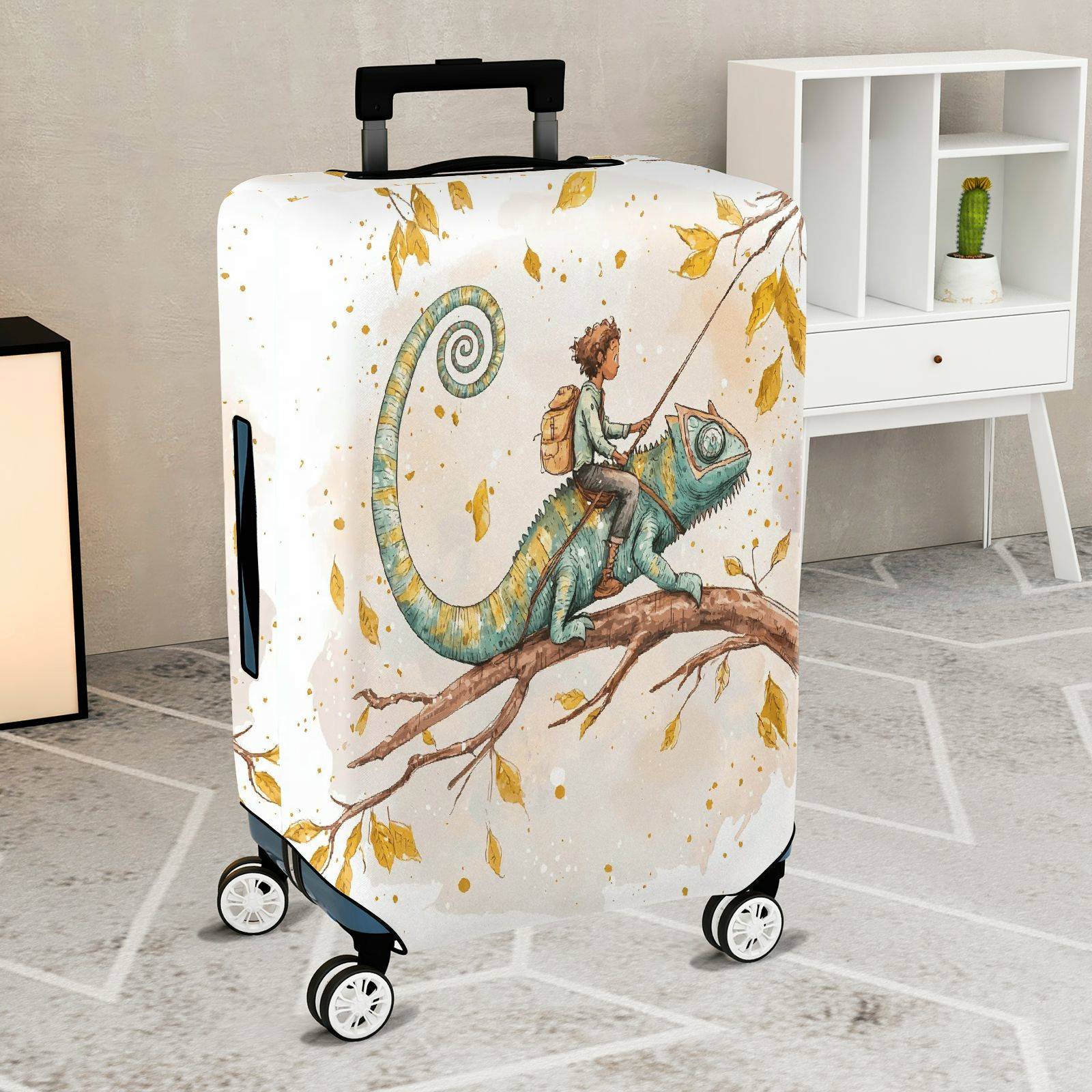 1-Piece Adventure Forest Fantasy Whimsical Autumn  Suitcase Luggage Cover, Stretch Protective Sleeve