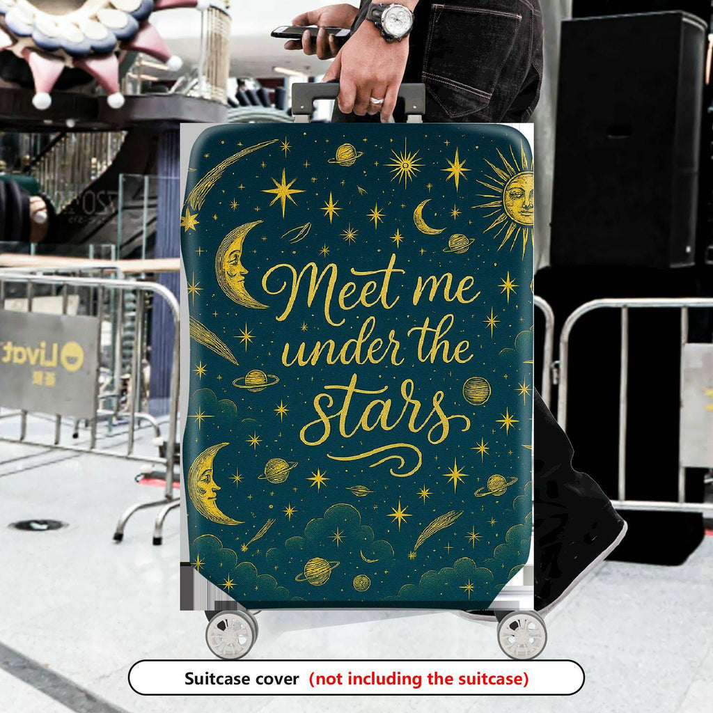 1-Piece Starry Sky Moon Galaxy Celestial Planet Cosmic  Suitcase Luggage Cover, Stretch Protective Sleeve