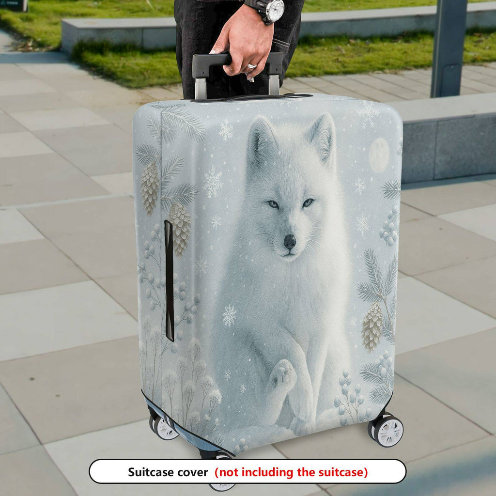1-Piece Arctic Fox Snow Winter Nature Pine  Suitcase Luggage Cover, Stretch Protective Sleeve