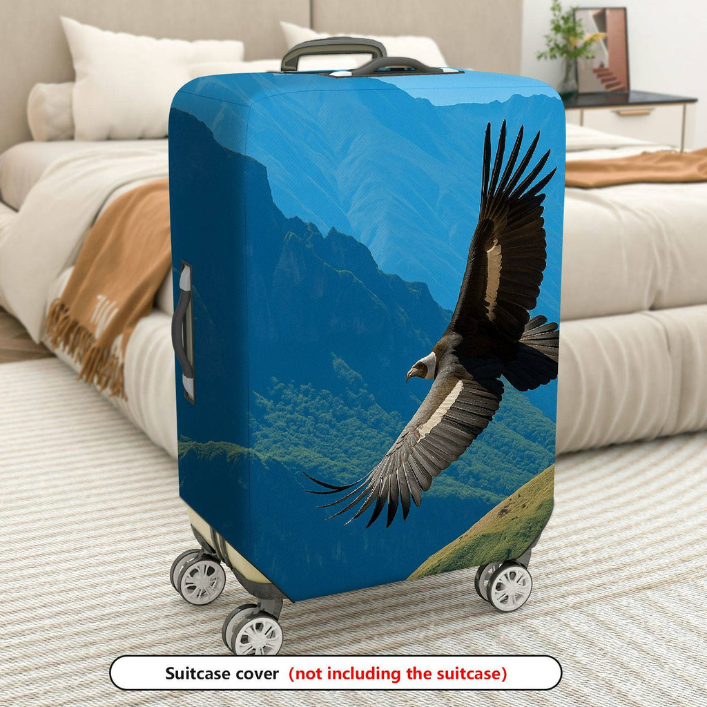 1-Piece Eagle Mountain Nature Landscape Travel Animal Wildlife  Suitcase Luggage Cover, Stretch Protective Sleeve