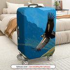 1-Piece Eagle Mountain Nature Landscape Travel Animal Wildlife  Suitcase Luggage Cover, Stretch Protective Sleeve