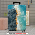 1-Piece Ocean Beach Wave Nature Landscape Scenery Aerial View  Suitcase Luggage Cover, Stretch Protective Sleeve