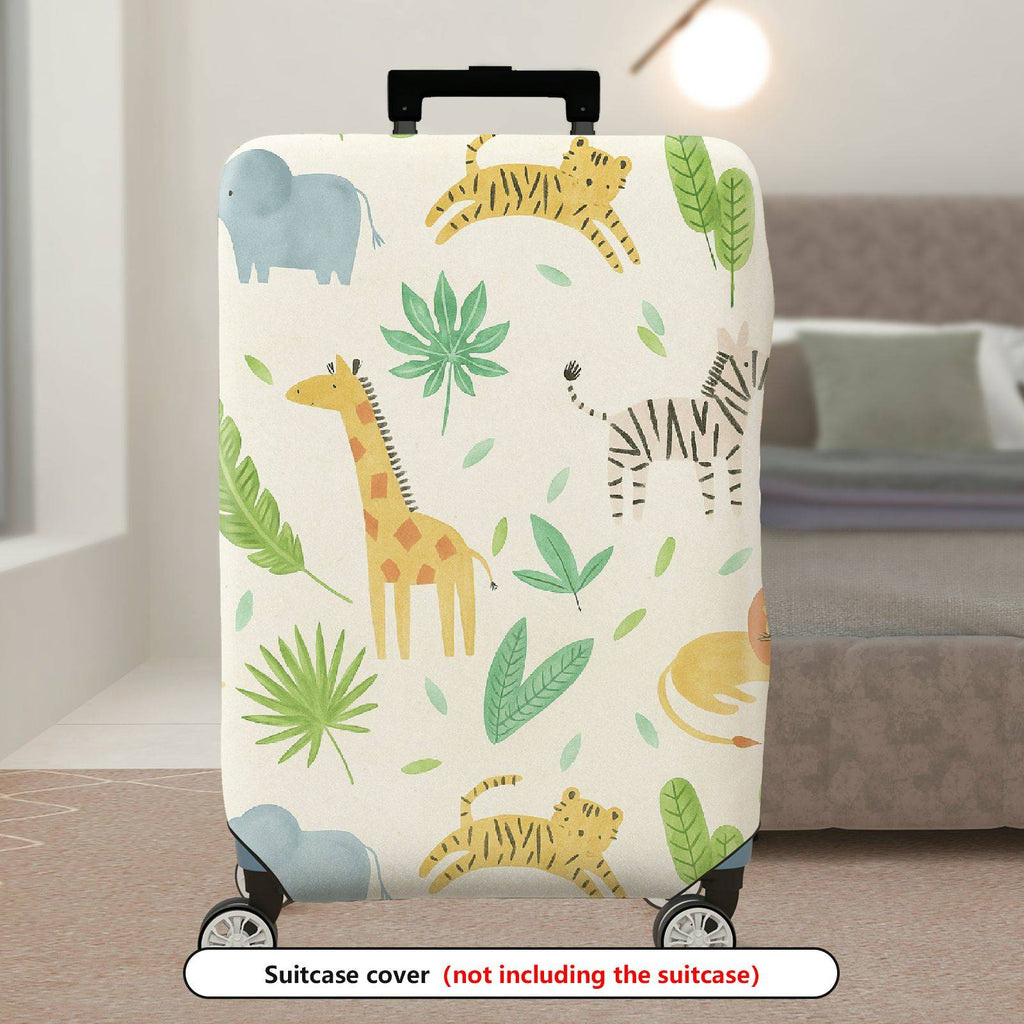 1-Piece Animal Jungle Safari Leaf Lion Giraffe  Suitcase Luggage Cover, Stretch Protective Sleeve