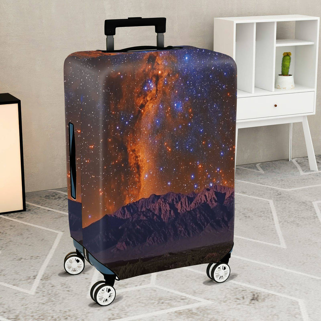 1-Piece Cosmic Mountain Starry Night Galaxy Universe Nebula  Suitcase Luggage Cover, Stretch Protective Sleeve