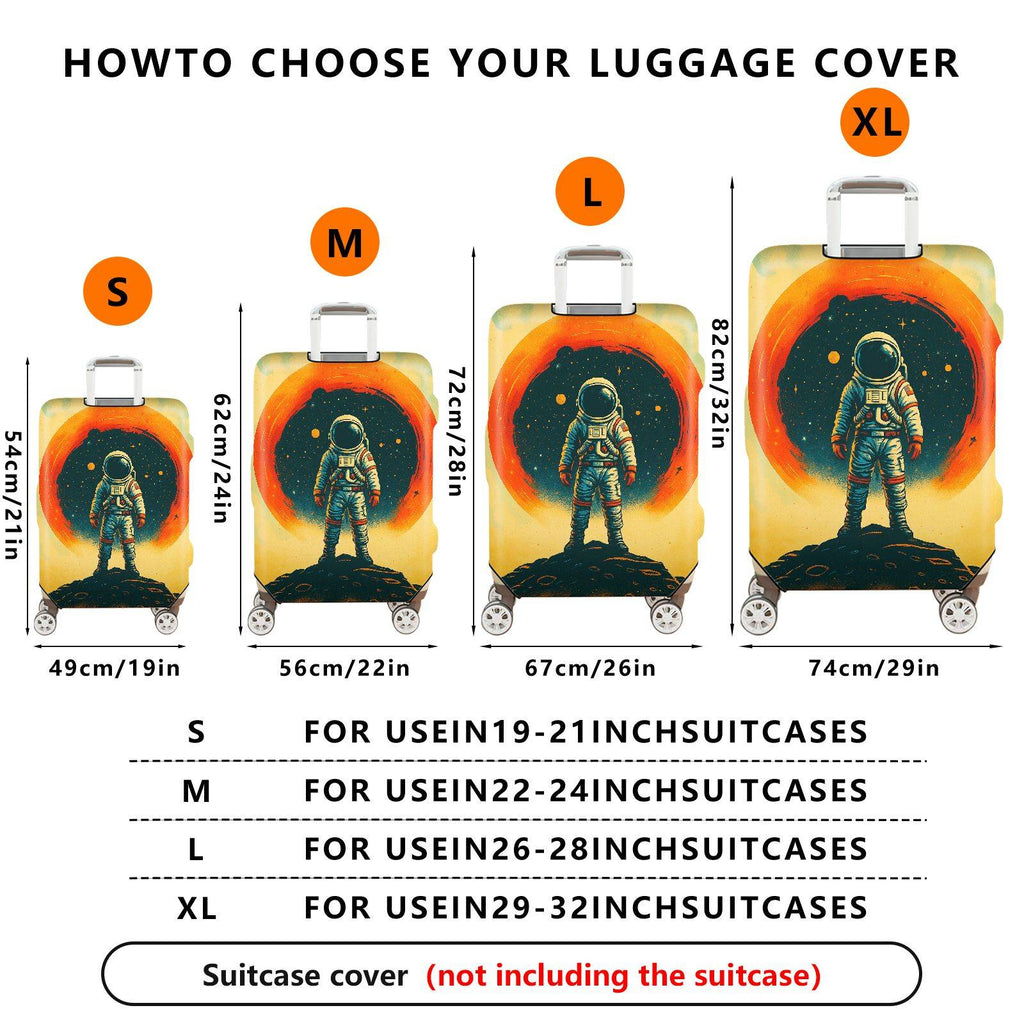 1-Piece Astronaut Space Galaxy Planet Universe Cosmic  Suitcase Luggage Cover, Stretch Protective Sleeve