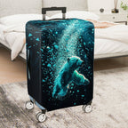1-Piece Geometric Polar Bear Ocean Ice Abstract Artistic  Suitcase Luggage Cover, Stretch Protective Sleeve