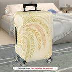 1-Piece Abstract Elegant Botanical Beige Floral  Suitcase Luggage Cover, Stretch Protective Sleeve