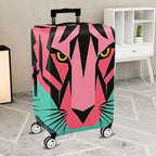 1-Piece Pink Green Tiger Modern Graphic Abstract Art Geometric  Suitcase Luggage Cover, Stretch Protective Sleeve