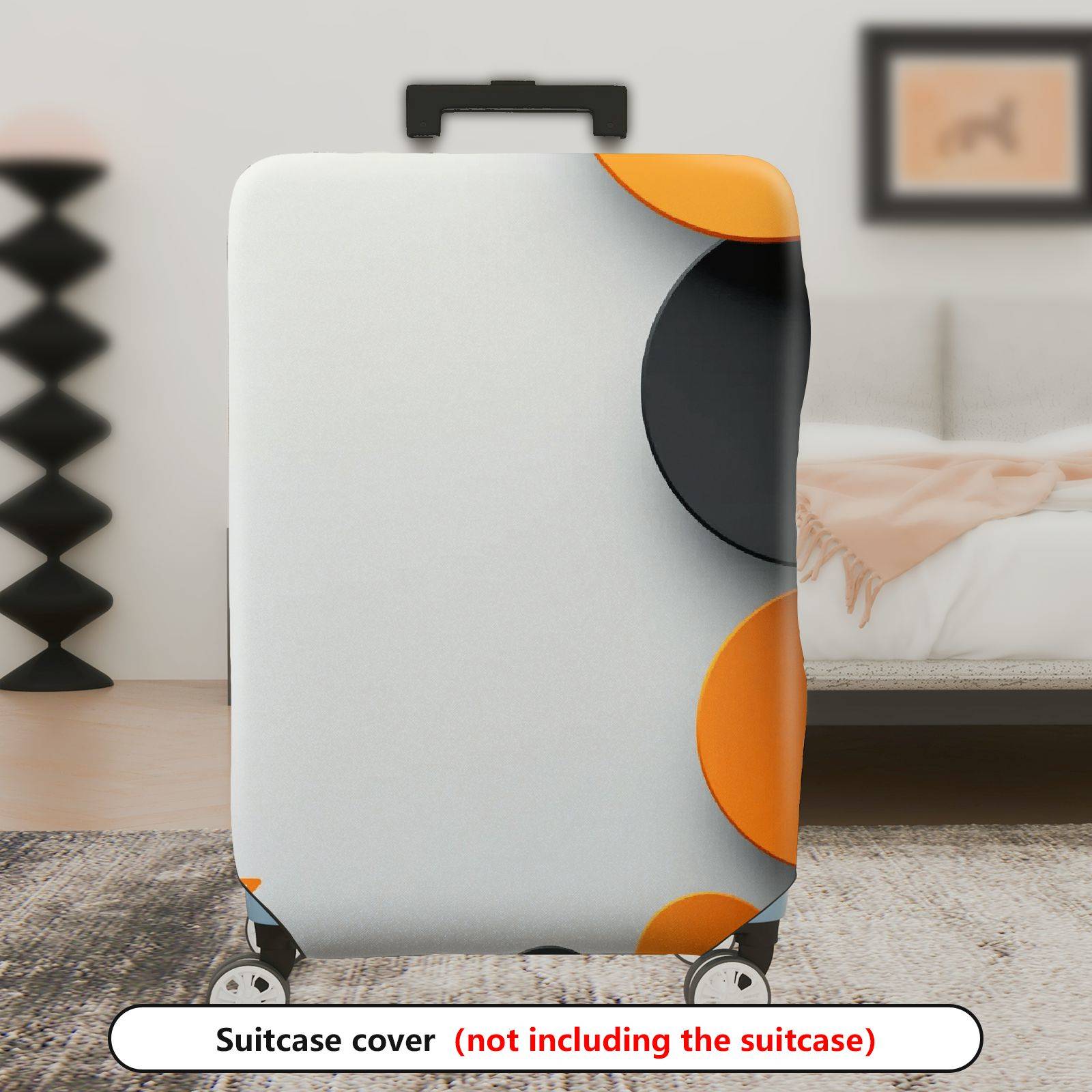 1-Piece Abstract Geometric Colorful Circle Art Pattern  Suitcase Luggage Cover, Stretch Protective Sleeve