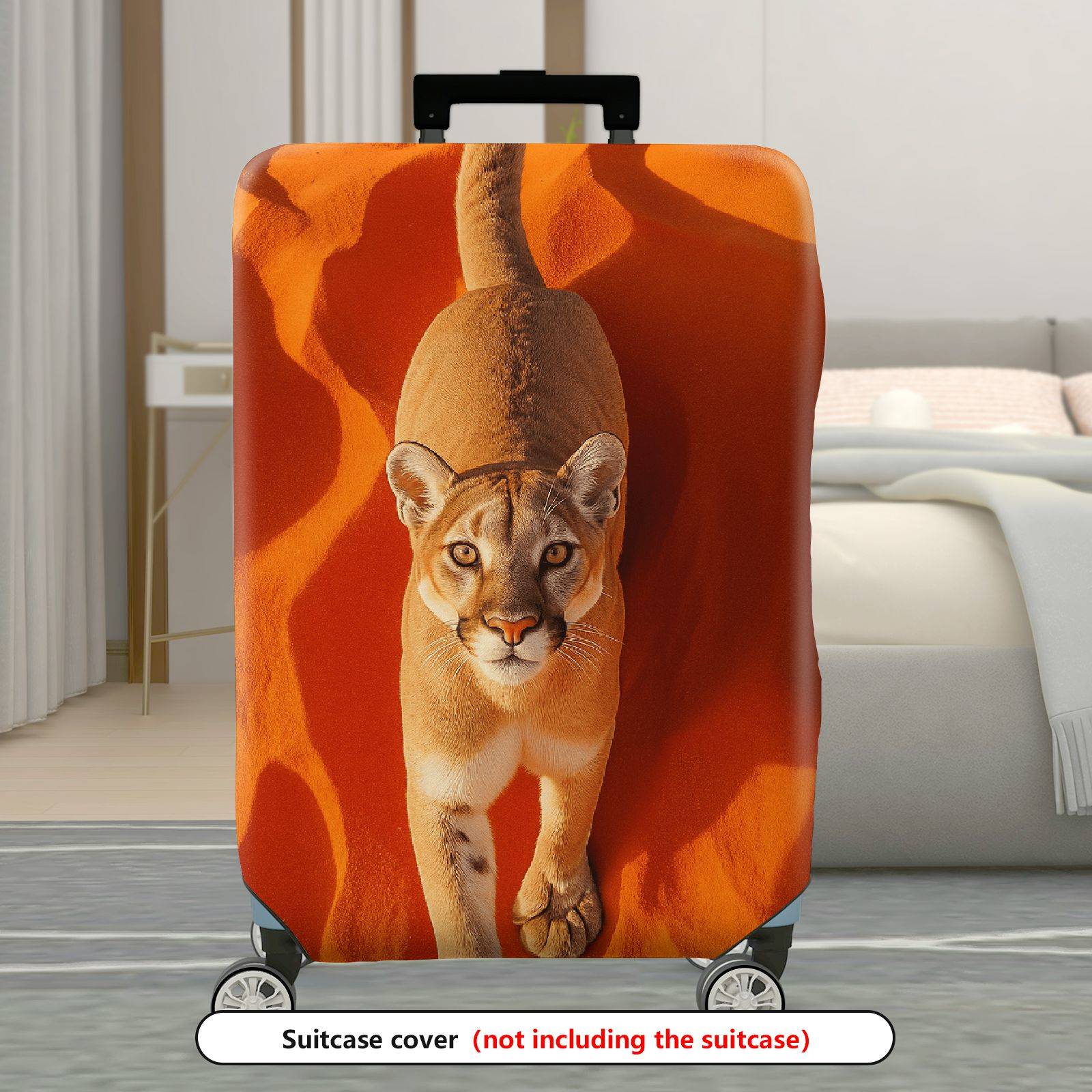 1-Piece Wildlife Animal Desert Landscape Orange Nature Stylish  Suitcase Luggage Cover, Stretch Protective Sleeve