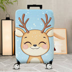 1-Piece Reindeer Snowflake Winter Holiday Cute Animal  Suitcase Luggage Cover, Stretch Protective Sleeve