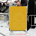 1-Piece Sun Moon Stars Yellow Bohemian Inspirational Cosmic  Suitcase Luggage Cover, Stretch Protective Sleeve
