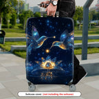 1-Piece Cosmic Hummingbird Starry Flower Universe Glitter  Suitcase Luggage Cover, Stretch Protective Sleeve