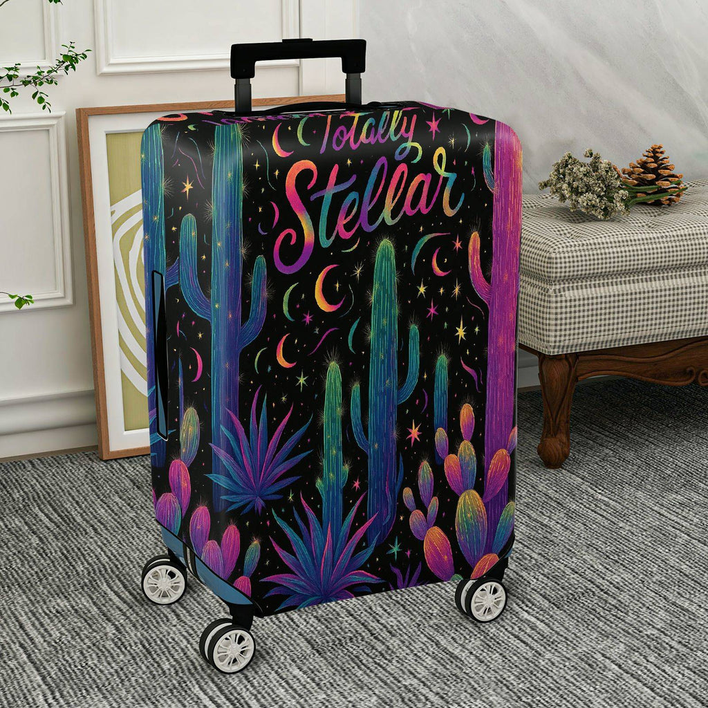 1-Piece Cosmic Cactus Starry Desert Night Travel  Suitcase Luggage Cover, Stretch Protective Sleeve