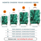 1-Piece Abstract Marble Swirl Green Artistic Flow  Suitcase Luggage Cover, Stretch Protective Sleeve