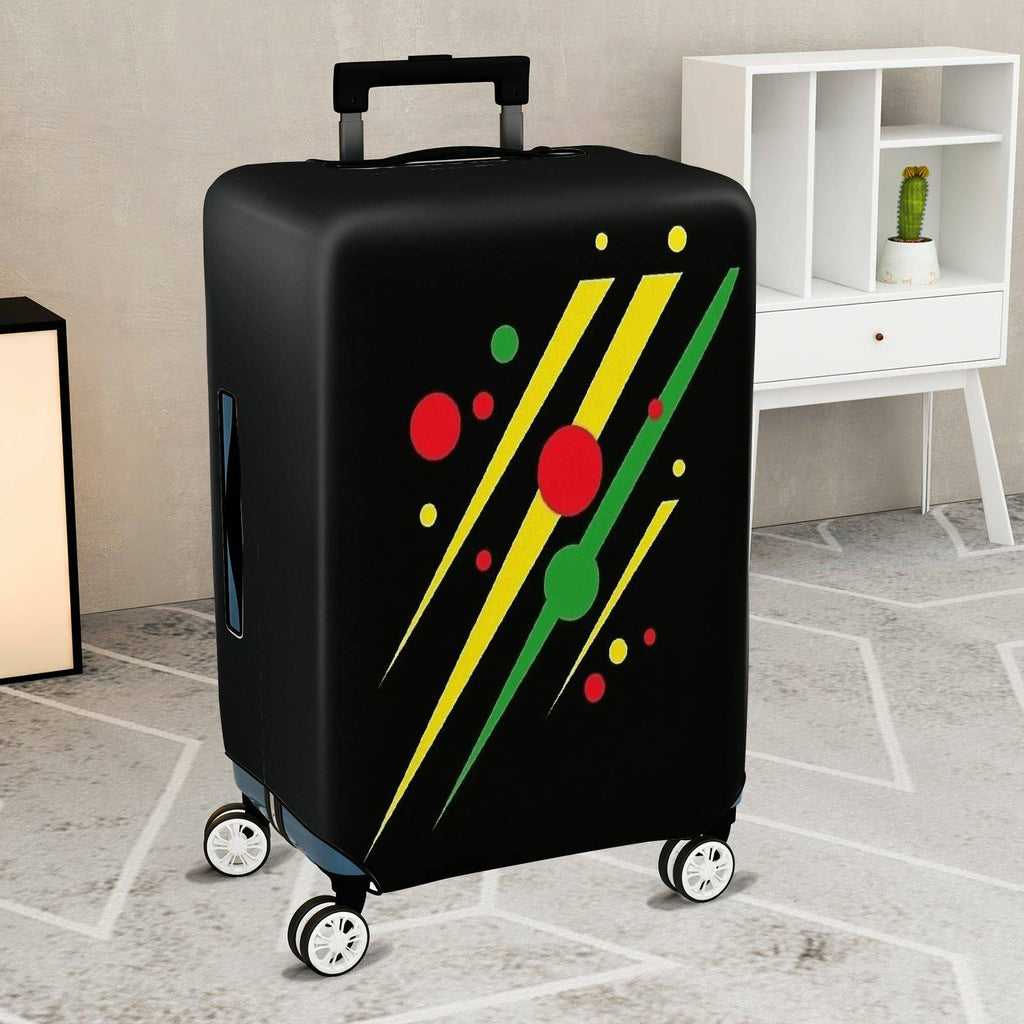 1-Piece Dots Stripes Abstract Colorful Geometric  Suitcase Luggage Cover, Stretch Protective Sleeve