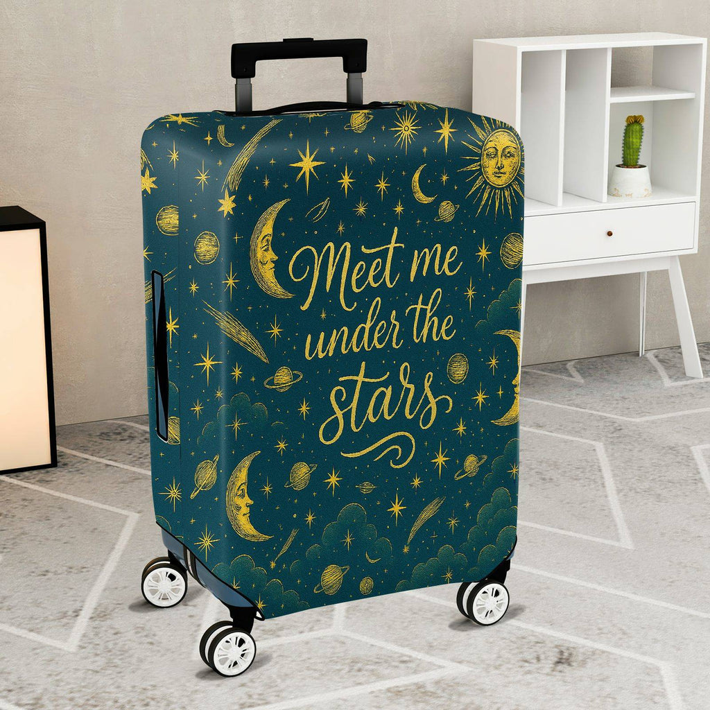1-Piece Starry Sky Moon Galaxy Celestial Planet Cosmic  Suitcase Luggage Cover, Stretch Protective Sleeve