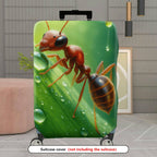 1-Piece Ant Green Nature Dew Leaf Insect  Suitcase Luggage Cover, Stretch Protective Sleeve