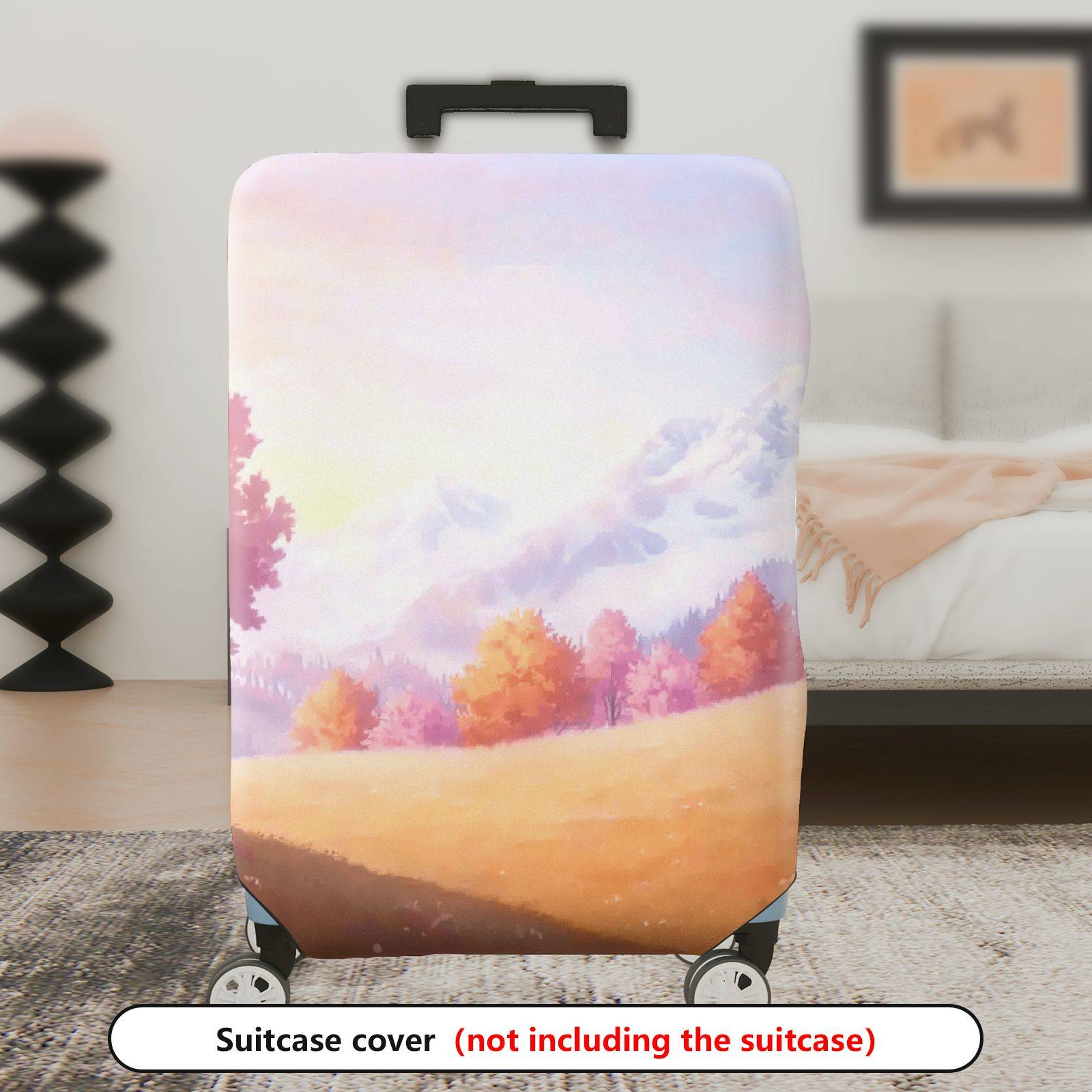 1-Piece Autumn Sunset Nature Landscape Mountain Tree  Suitcase Luggage Cover, Stretch Protective Sleeve