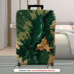 1-Piece Abstract Splatter Green Brown Artistic Dynamic  Suitcase Luggage Cover, Stretch Protective Sleeve