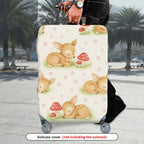 1-Piece Cute Deer Mushroom Star Grass Pastoral  Suitcase Luggage Cover, Stretch Protective Sleeve