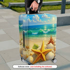 1-Piece Beach Ocean Starfish Seashell Sand Holiday  Suitcase Luggage Cover, Stretch Protective Sleeve