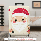 1-Piece Santa Reindeer Christmas Holiday Festive  Suitcase Luggage Cover, Stretch Protective Sleeve