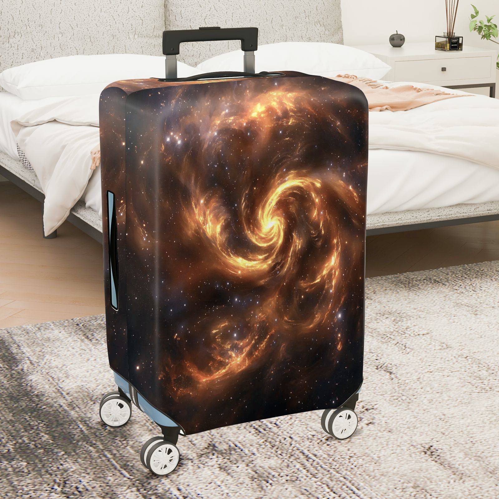 1-Piece Galaxy Nebula Space Swirl Cosmic  Suitcase Luggage Cover, Stretch Protective Sleeve